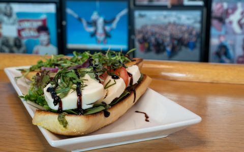 Caprese sandwich at Skydive Perris cafe