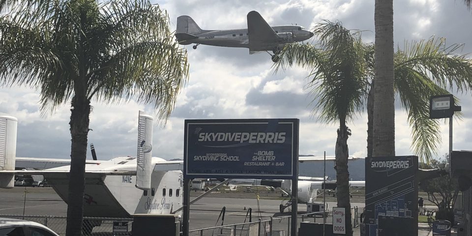 jump the jet at Skydive Perris skydiving neat San Diego DC9 airplane