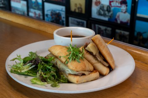 French dip sandwich at Skydive Perris cafe