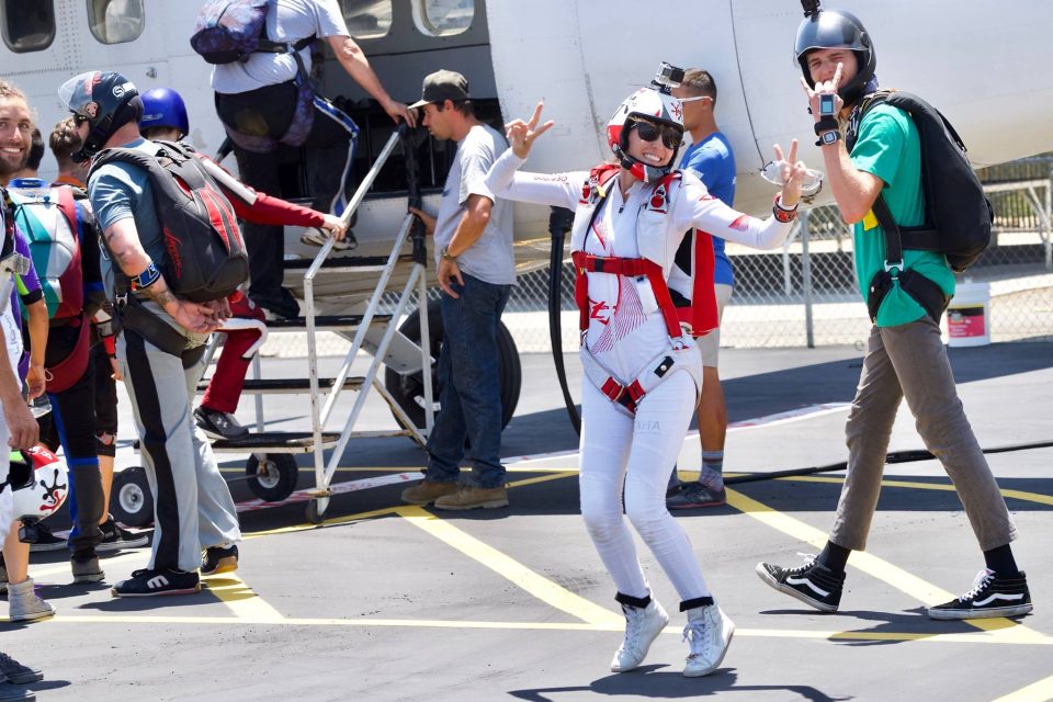 Roberta Mancino smiles before boarding a Twin Otter