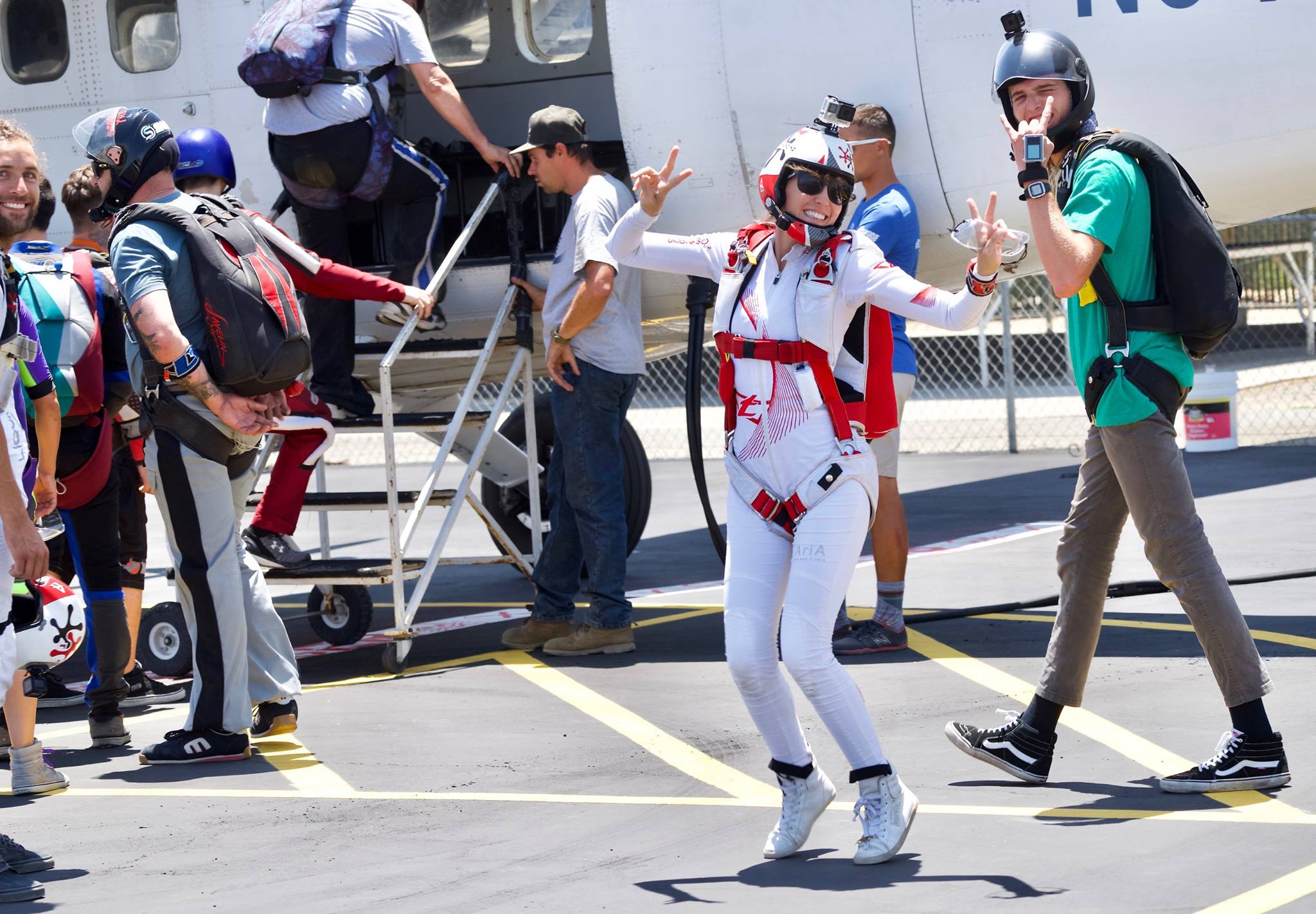 Roberta Mancino smiles before boarding a Twin Otter
