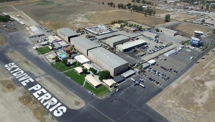 aerial photo of Skydive Perris facilities
