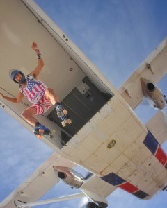 matt blank skydiving with roller skates