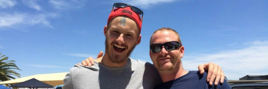 man with skydiving license A stamp on forehead